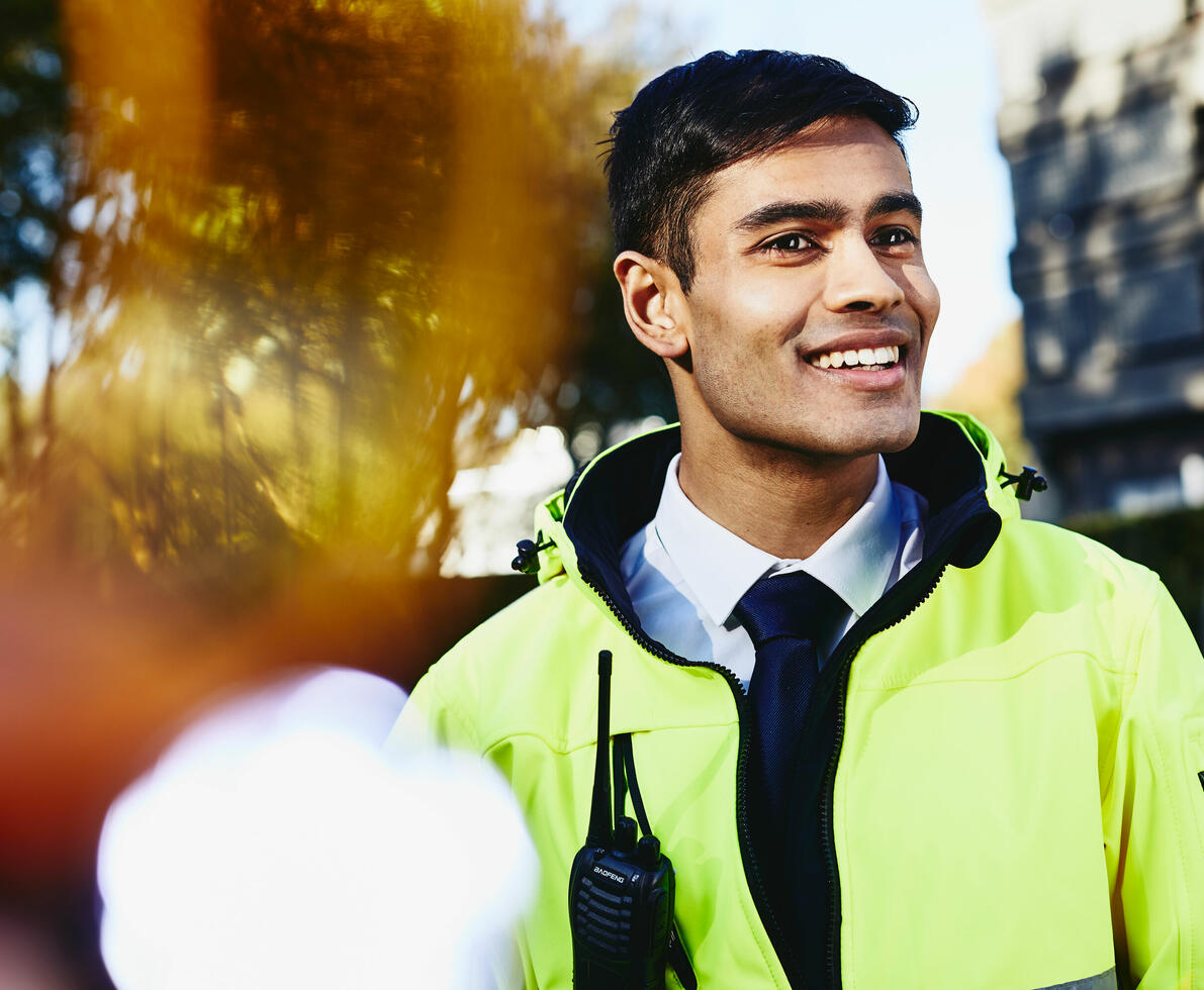 A man smiling