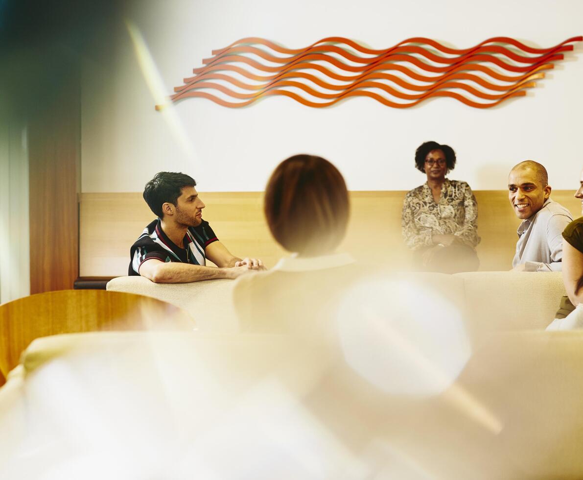 Group having a conversation